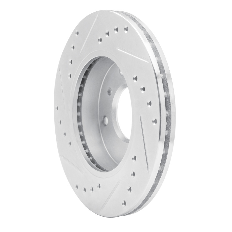 Infiniti G20 Brake Rotor (1) - Front Right - R1 Concepts - Drilled & Slotted - Silver - `89-`13